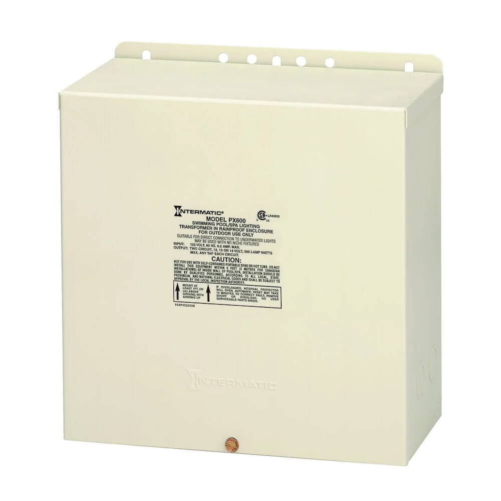 Intermatic - PX600 - 600 W Pool & Spa Safety Transformer, Natuurtint Steel Enclosure Makkelijk te Installeren