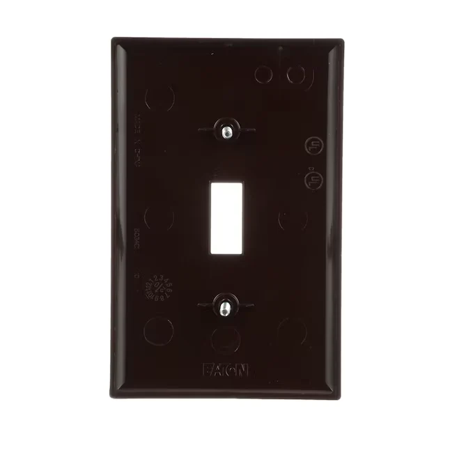 Eaton 1-Gang Midsize Brown Veiligheidsplastic Indoor Toggle Wall Plate