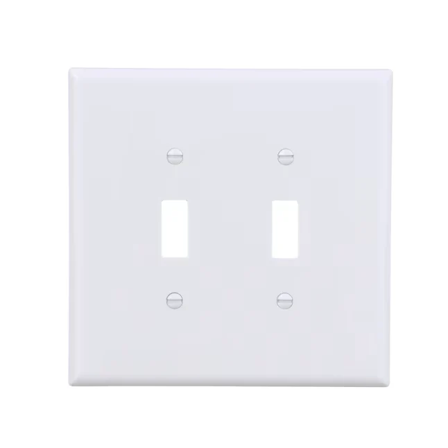 Eaton 2-Gang Jumbo Size Melkwit Plastic Indoor Toggle Wall Plate