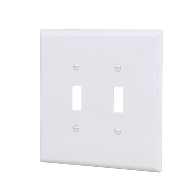 Eaton 2-Gang Jumbo Size Melkwit Plastic Indoor Toggle Wall Plate