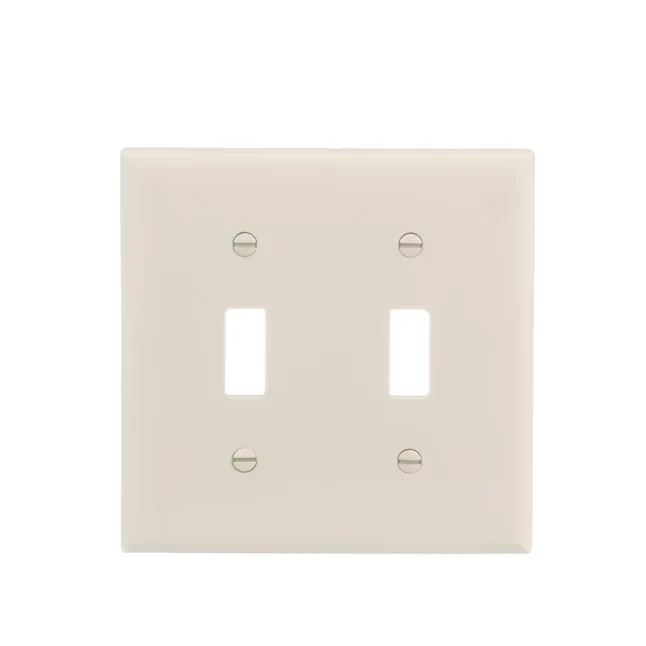 Eaton 2-Gang Standard Size Light Almond Kunststof Indoor Toggle Wall Plate Heavy Duty | Commercieel gebruik