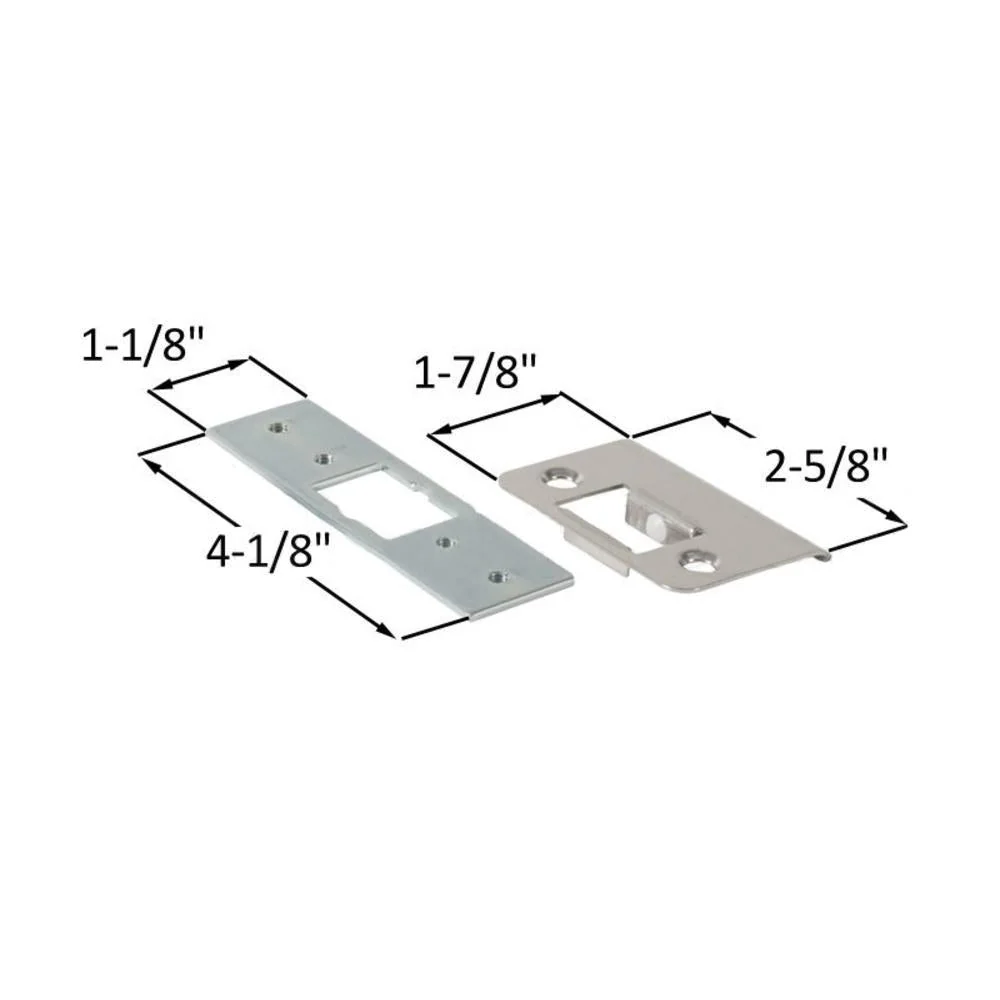 Adams Rite Commercial Door Striker Plate Kit - Durable Lichtmetaal, Nickel Finish voor buitendeuren | Weerbestendig