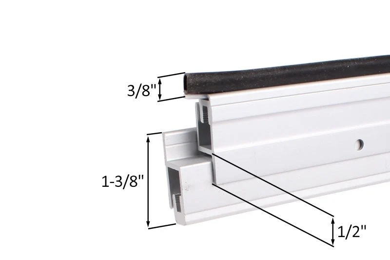 Brushed Nickel 2-Piece Lichtmetaal Security Astragal Set