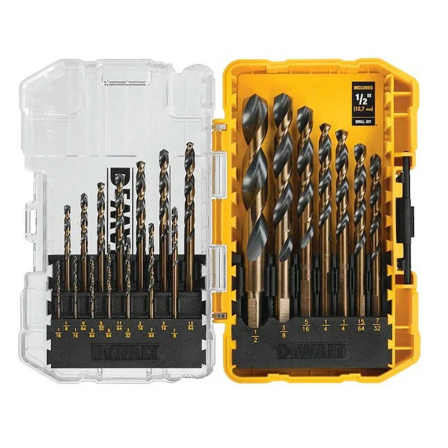 DeWalt 21-Piece Assorted Black and Verguld Coated Hss Twist Drill Bit Set