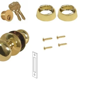 Marks 22AC Door Mortise Lock Trim Set - Glanzend Brass