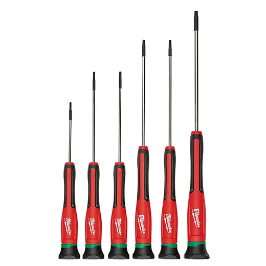 MILWAUKEE 6 PC. TORX® Precision Screwdriver Set w/ Case Heavy Duty | Commercieel gebruik