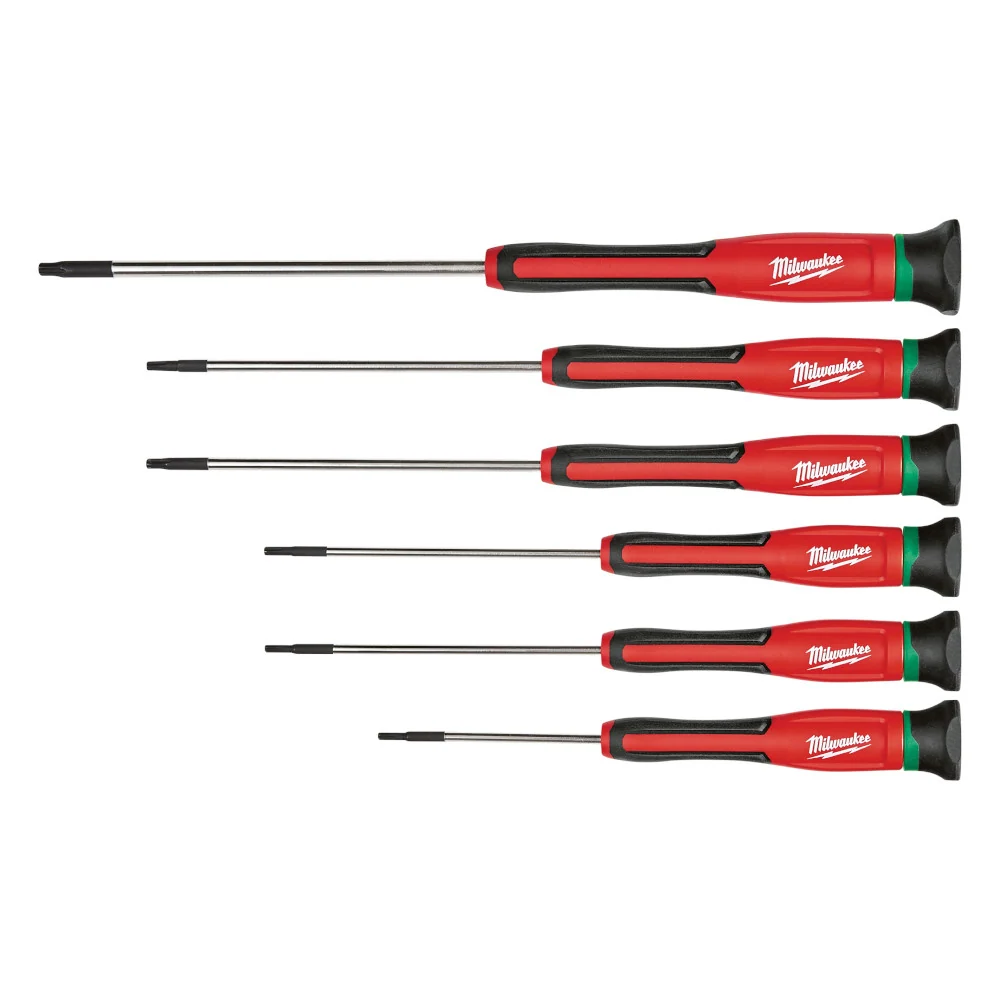 MILWAUKEE 6 PC. TORX® Precision Screwdriver Set w/ Case Heavy Duty | Commercieel gebruik