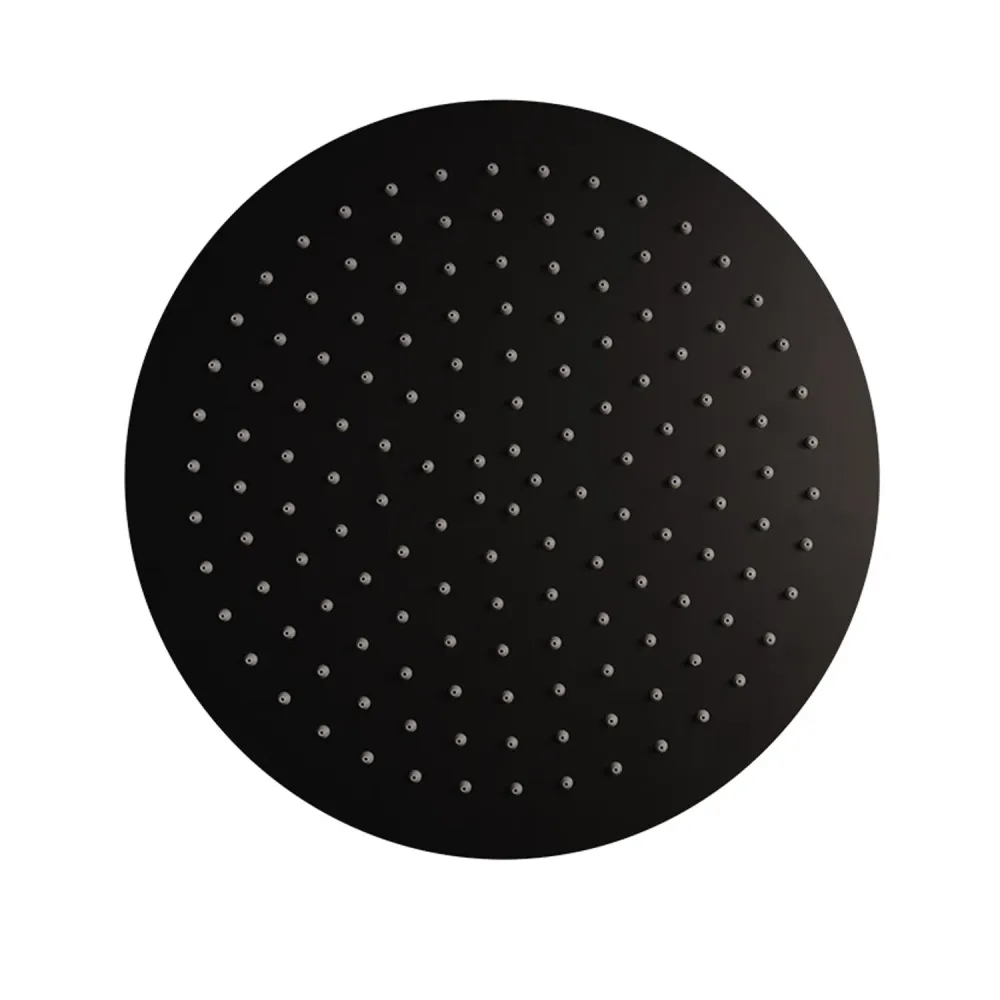Professionele Kwaliteit Round shower set 25 cm showerhead, Mia hand shower, water inlet and matte koolzwart hose Ares