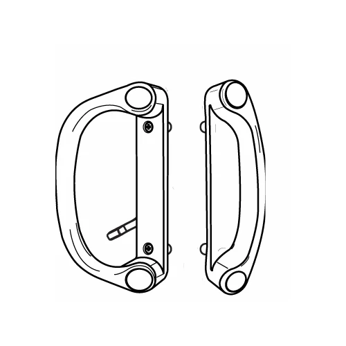 Silverline Sliding Glaswerk Patio Door Handle Set, Non-Keyed, White