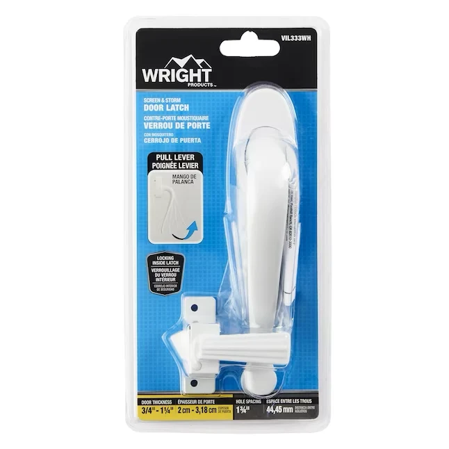 WRIGHT PRODUCTS 2.25- Adjustable White Die-cast Metalen Screen/Storm Door Handle Set Hardware Kit