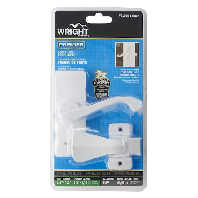 WRIGHT PRODUCTS 2.3- Sneeuwwit Zinc Screen/Storm Door Handle Set Hardware Kit