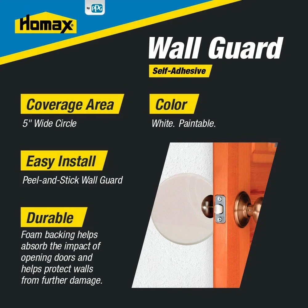 Gecertificeerd VdS Homax Wall Guard Wall Patch, Hardware Bumper, Parelmoer, 5 inches Diameter