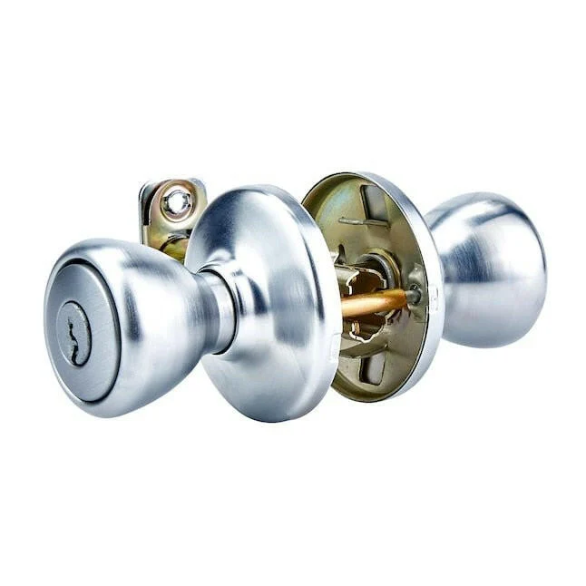 Anti-inbraak Kwikset Security Tylo Satijn Chrome Keyed Entry Door Knob