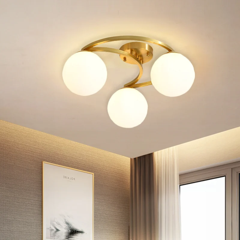 Verguld Ball semi-inbouw modernistische 3/6/8-lichts crèmekleurige LED-inbouwlamp met maanontwerp met Afstandsbediening