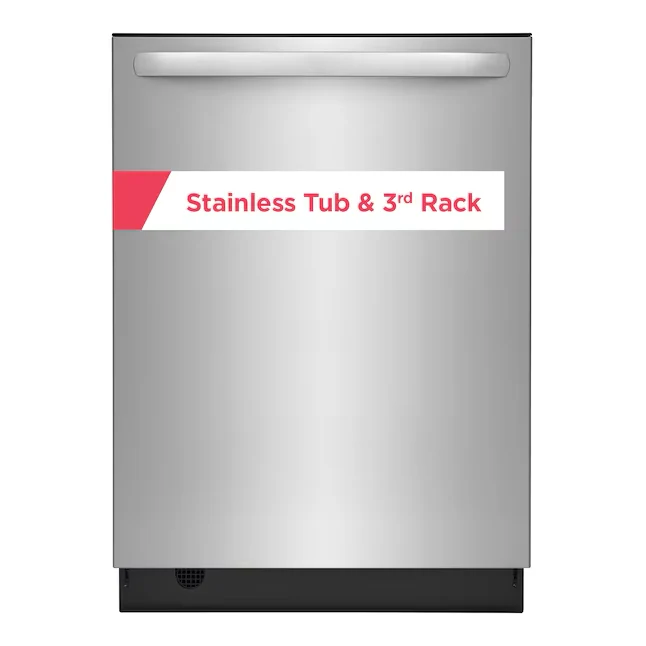 Frigidaire Rvs Steel Tub Top Control 24- Built- Dishwasher Third Rack (Fingerprint Resistant Stainless Steel) ENERGY STAR,...