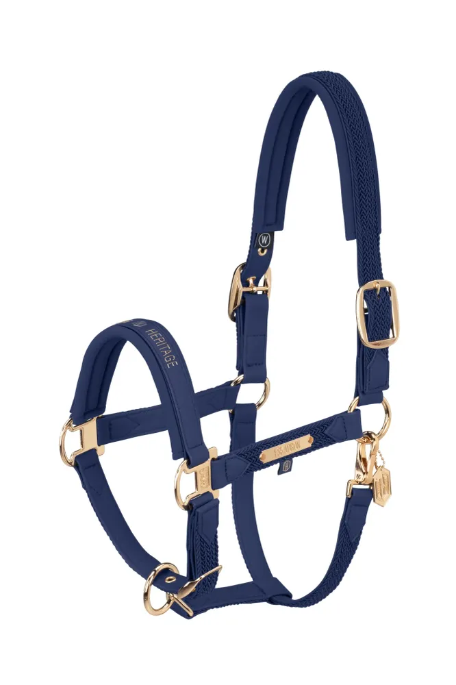 Heritage AW24 Faux Leather Duo Pin Headcollar Softshell True Blue P