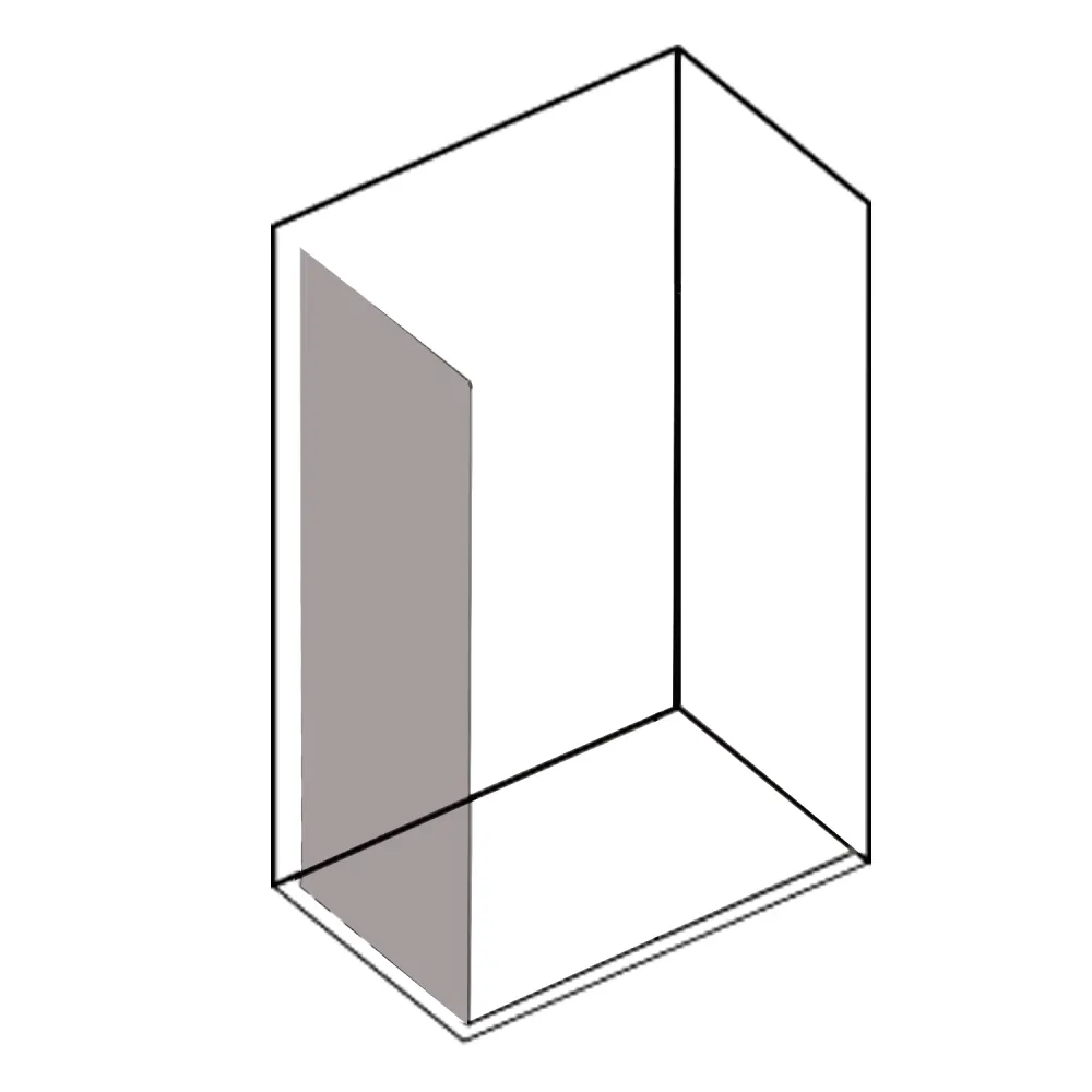 Fixed panel 90 cm shower door omkeerbaar sliding opening Diomede model 8 mm tempered glass