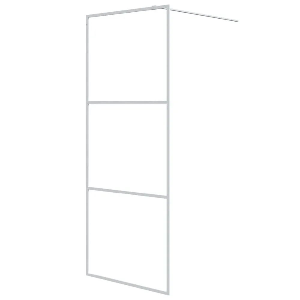 Inloopdouchewand 80x195 cm transparant ESG-glas wit