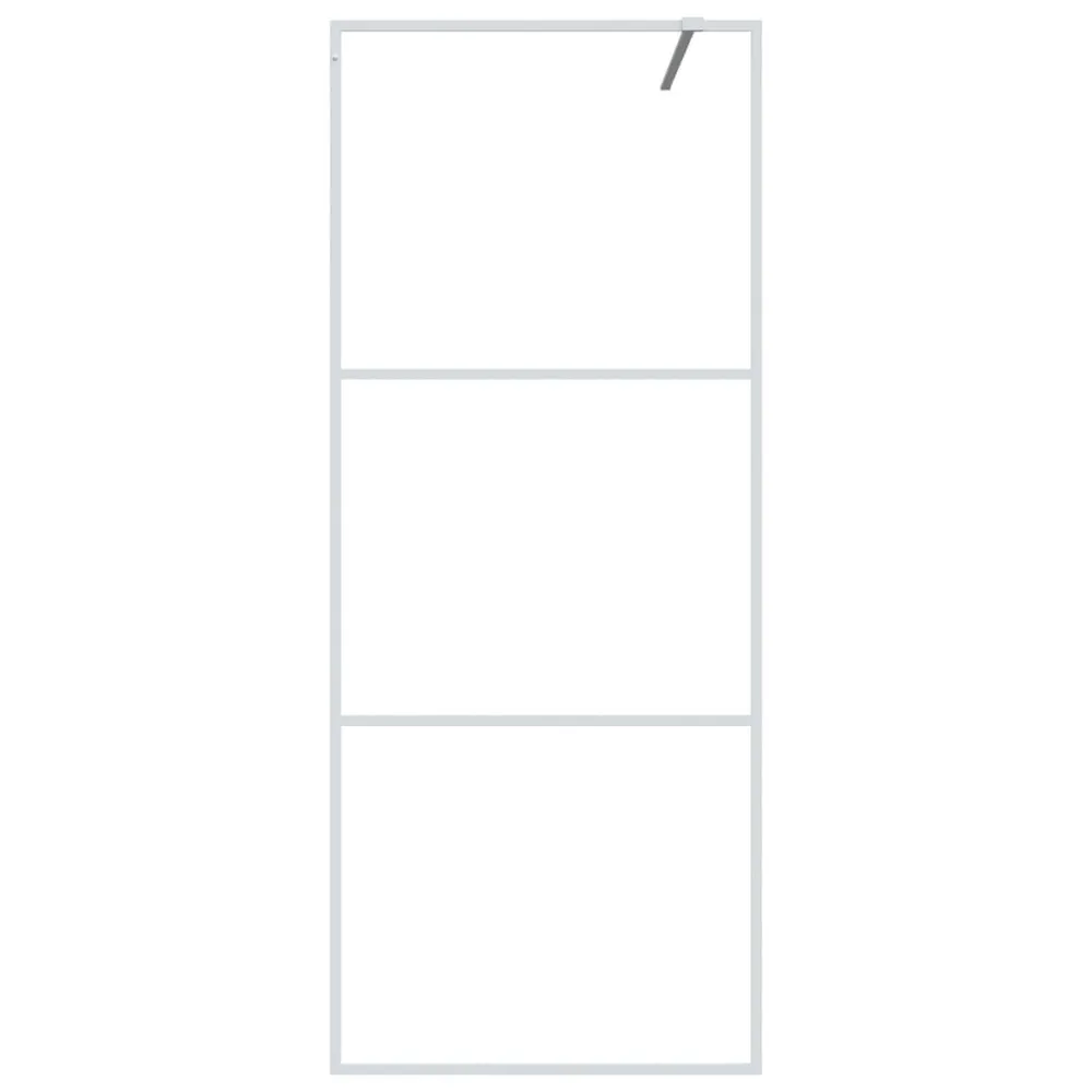 Inloopdouchewand 80x195 cm transparant ESG-glas wit