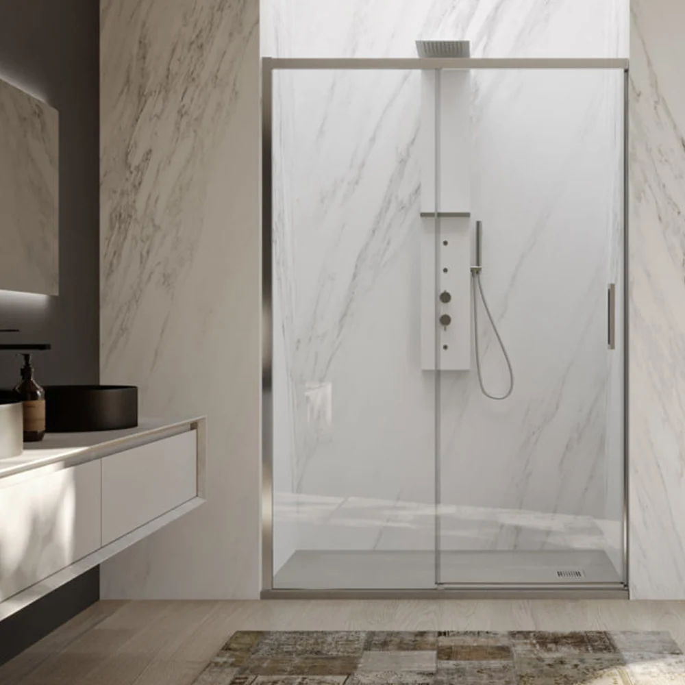 Left sliding shower door 130 cm Lauren model 8 mm tempered glazen