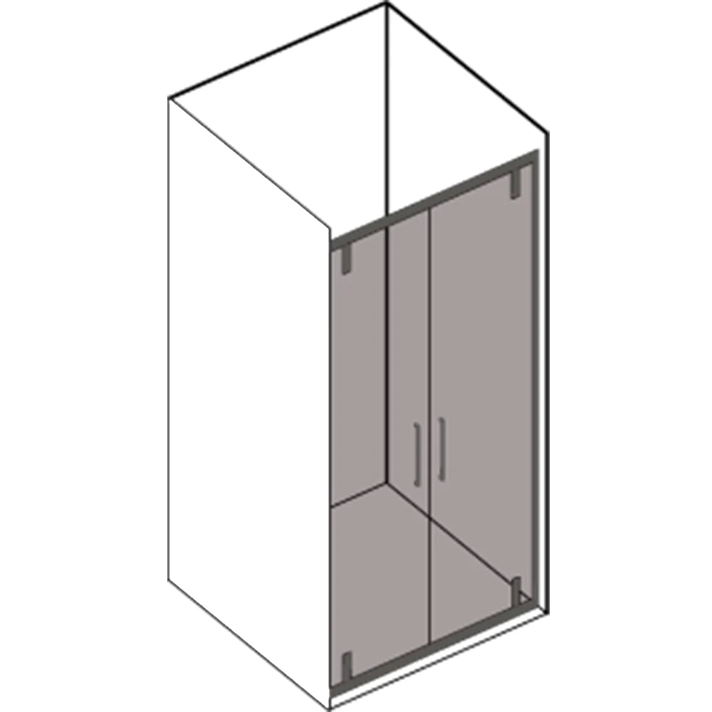 Shower door 2 hinged panels 79 cm model Dioniso 6 mm clear crystal Reversibel