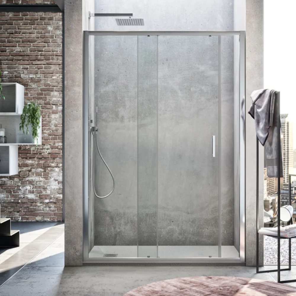 Sliding shower door 112 cm model Dioniso 6 mm reversible helder glass