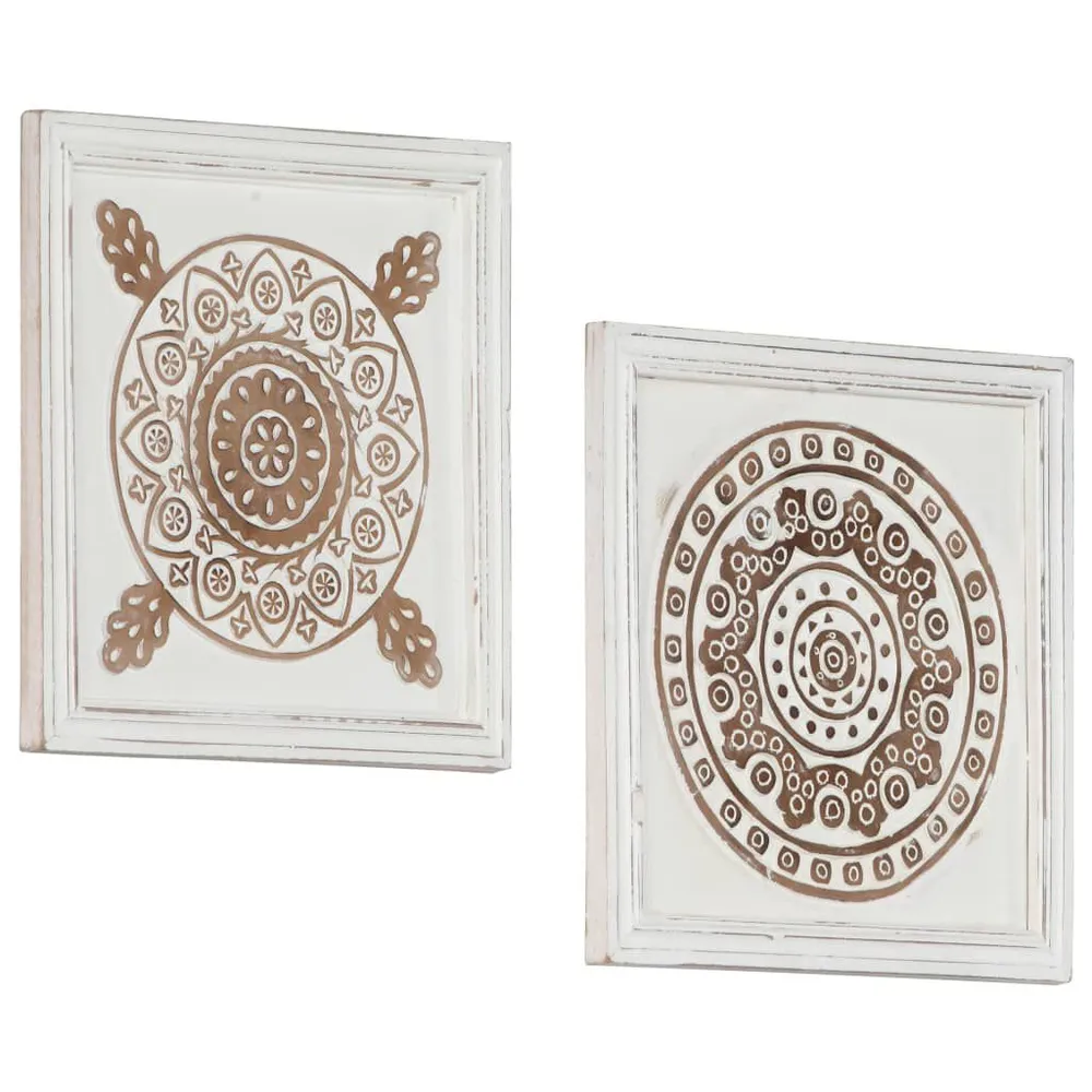 Wandpanelen 2 st handgesneden 40x40x1,5 cm MDF