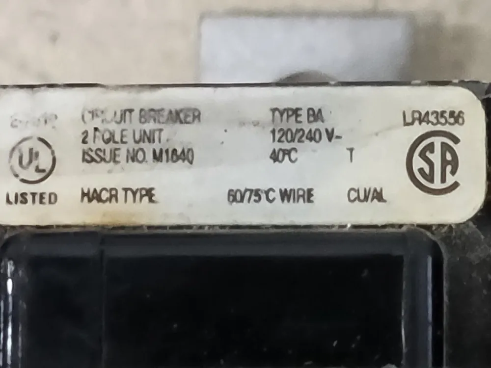 35 Amp, 2 Pole, 120/240 volts Circuit Breaker BAB2035