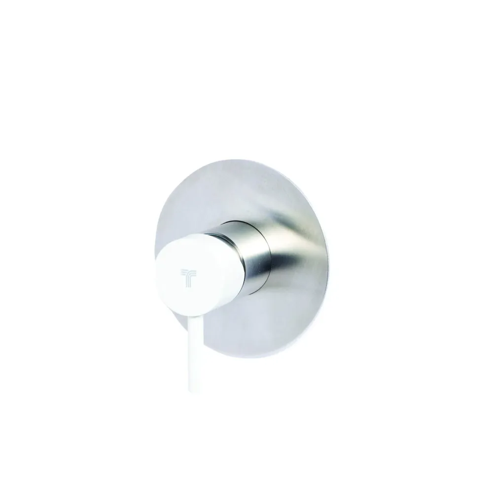 Built- single-way shower mixer tap stainless steel Geborsteld finish Pearl color handle Tubico Colorado