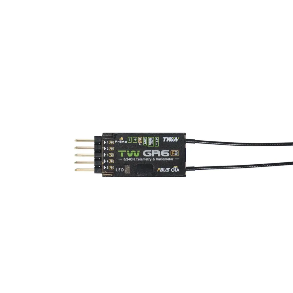 FrSky TW GR6 DUBBEL 2,4GHz-ontvanger met 6 PWM-kanaalpoorten