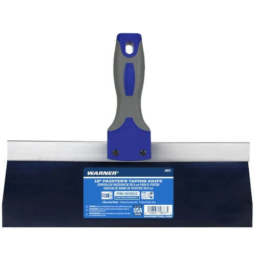 Warner 12 . ProGrip Zeeblauw Steel Drywall Taping Knife, Soft Grip Handle