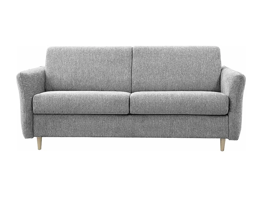 Express-slaapbank van grijze stof - Bed met latten 140 cm, dikte 14 cm ARCADIA