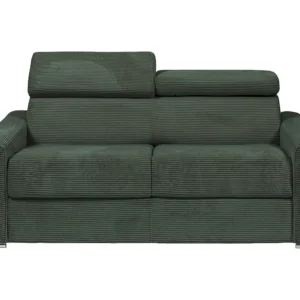 Express-slaapbank van groen ribfluweel Bed 160 cm - Matras 22 cm - VIZIR