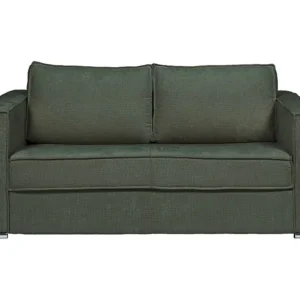 Express-vierzitsslaapbank van groene stof met textuur - 160 cm - Matras 22 cm LORETO