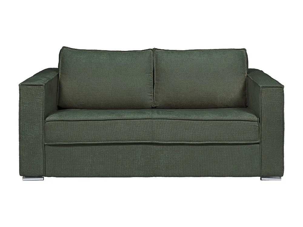Express-vierzitsslaapbank van groene stof met textuur - 160 cm - Matras 22 cm LORETO