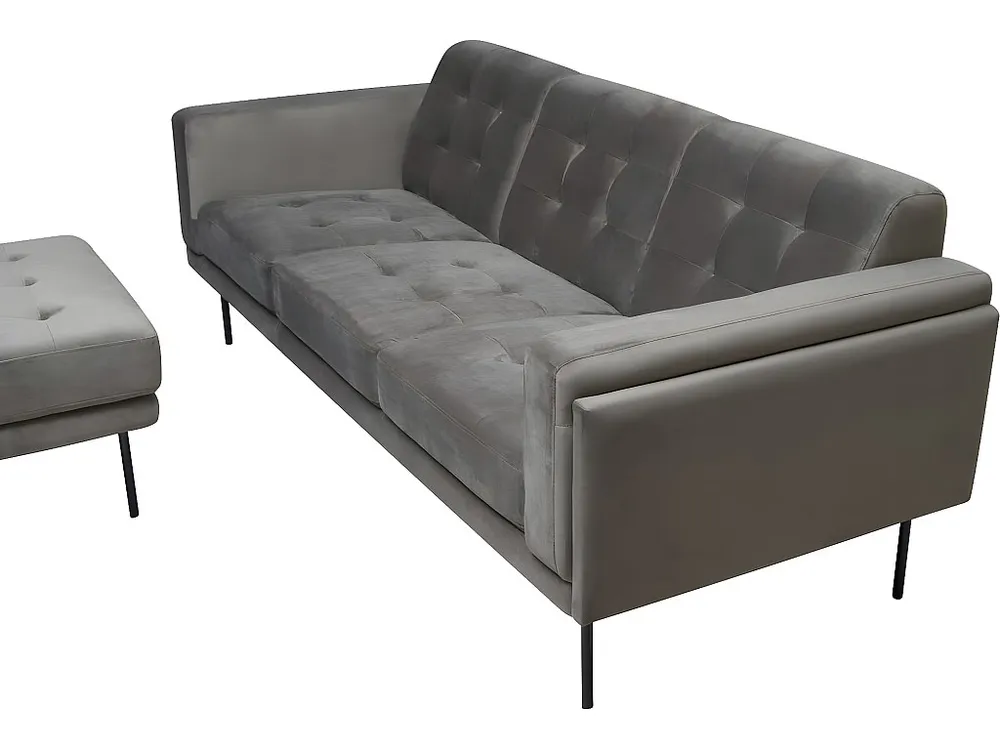 Omkeerbare fluwelen hoekbank "Noé" - 3 arrangeren - Elegante en comfortabele grijze kleur