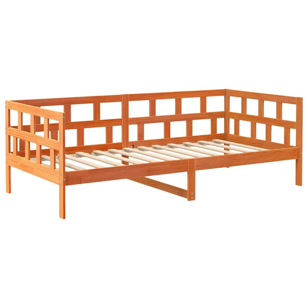 Slaapbank zonder matras 80x200 cm massief grenenhout wasbruin