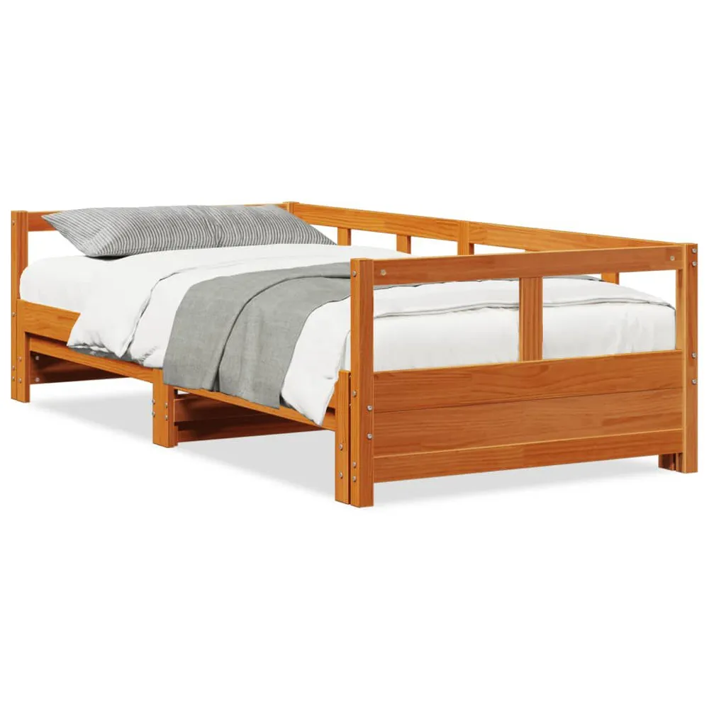 Slaapbank zonder matras 80x200 cm massief grenenhout wasbruin