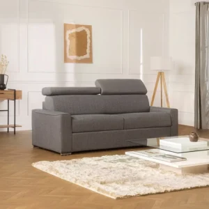 Vierzits express-bedbank van stof VIZIR - grijs - 160 cm
