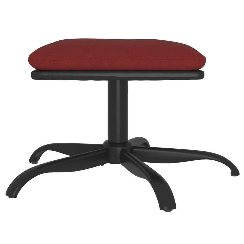 Voetenbank 60x60x36 cm stof en kunstleer wijnrood