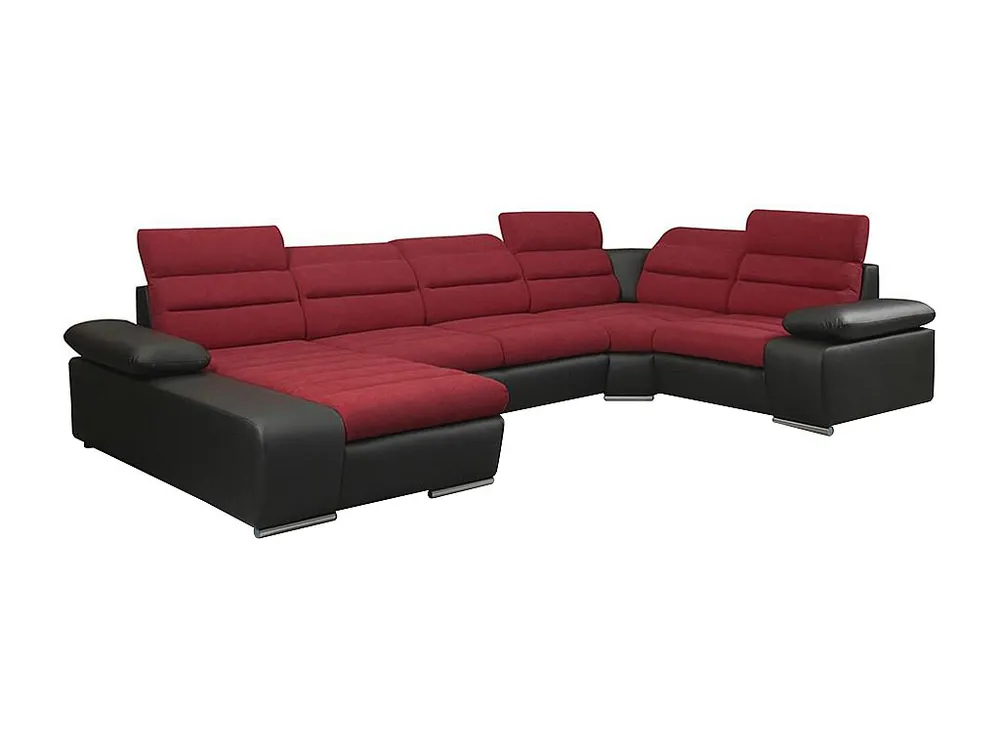 XXL hoekbedbank BOILEAU - rood en zwart - hoek links