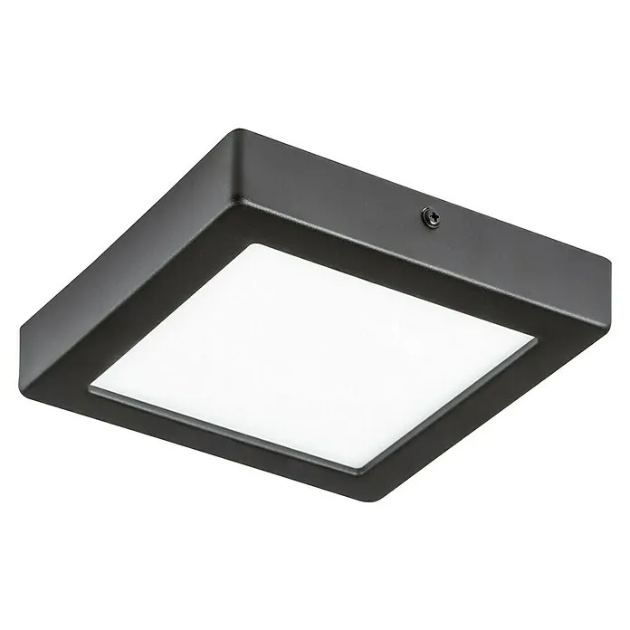 Energiezuinige Eglo Led-plafondlamp Idun - 9,5 W, l x b x h: 3 x 17 x 17 cm, Zwart, Neutraal wit