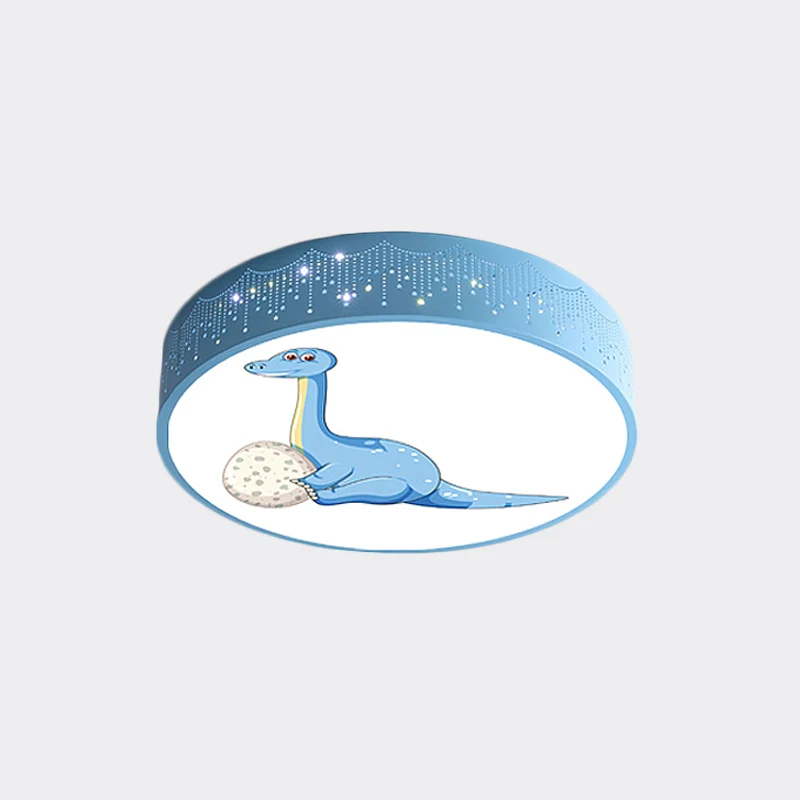 Industriële Stijl Uitgeholde ijzeren LED-inbouw cartoon rood/blauw/groen plafondlamp met dinosauruspatroon