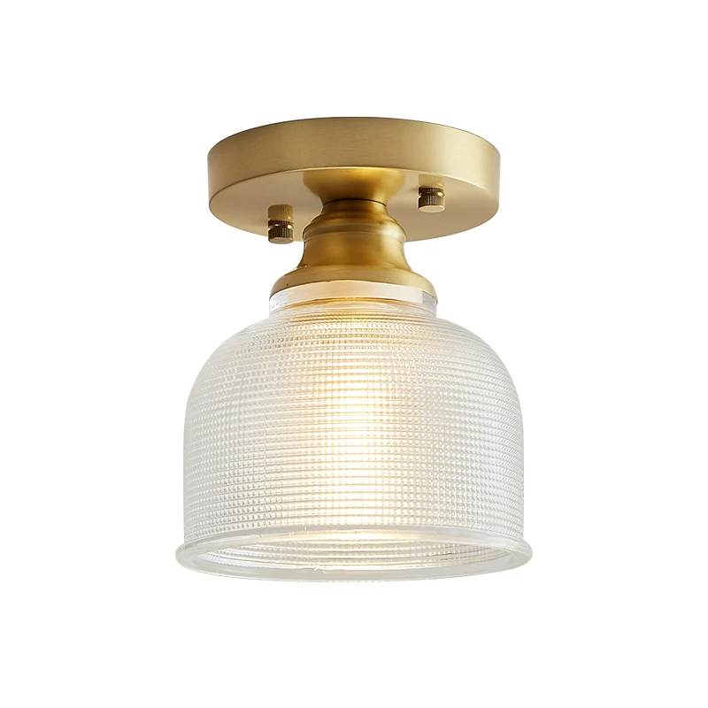 Messing schaduwrijke kleine inbouwverlichting Platteland Enkele badkamer Semi-inbouw plafondlamp Zwarte Afwerking