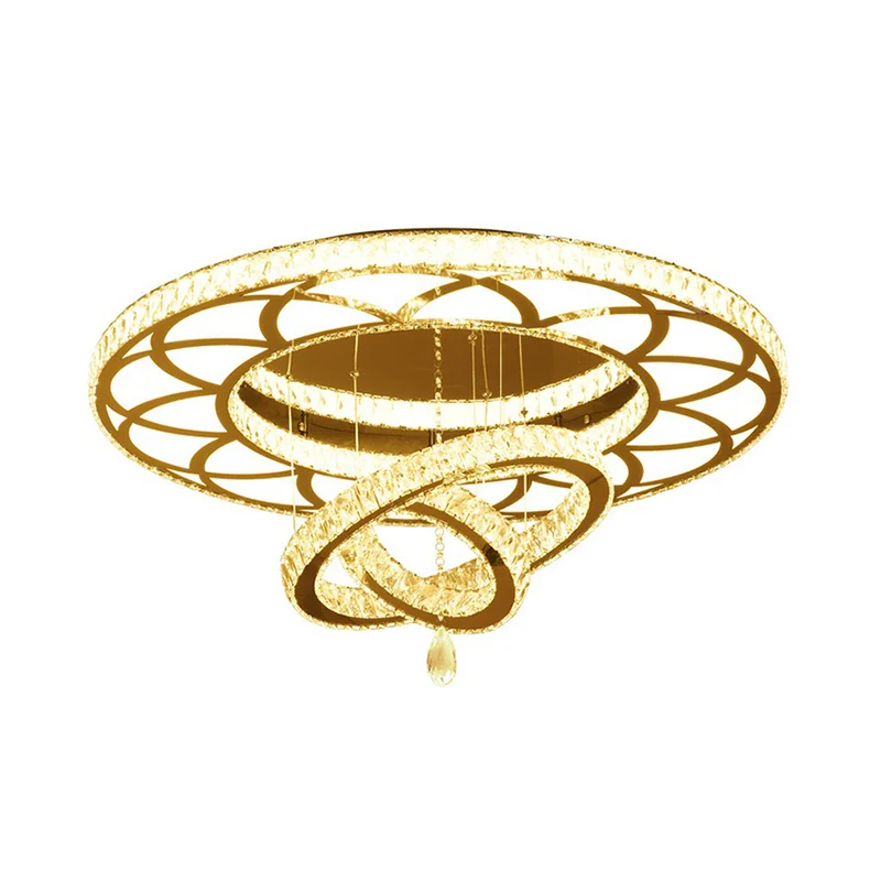 Ronde Flush Mount Bloemenringvormige LED-plafondverlichting Eigentijds kristalhelder semi-inbouwlicht voor de woonkamer