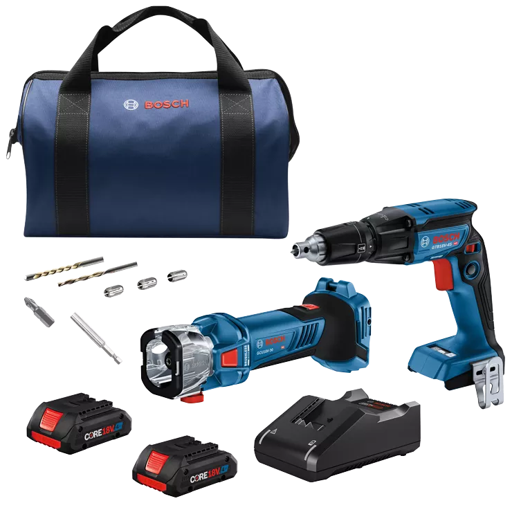 Cordless BOSCH 18V 2-Tool Combo Kit w/ Screw Gun & Cut-Out Tool
