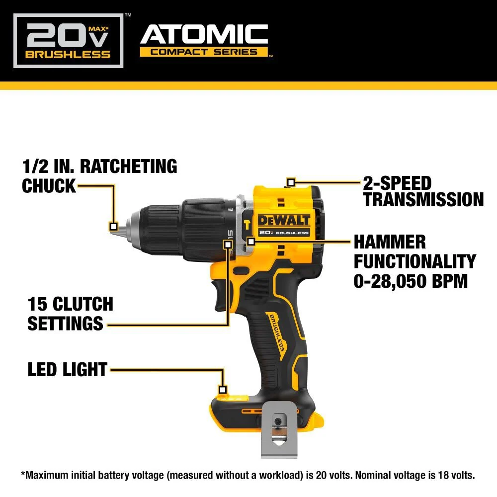 DEWALT 20V MAX ATOMIC 2 Tool Combo Kit DCK226E2