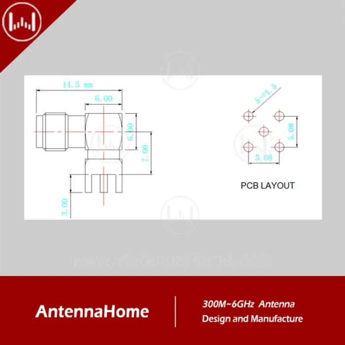 AntennaHome DIP SMA Universeel RF Connector MMCX Elbow