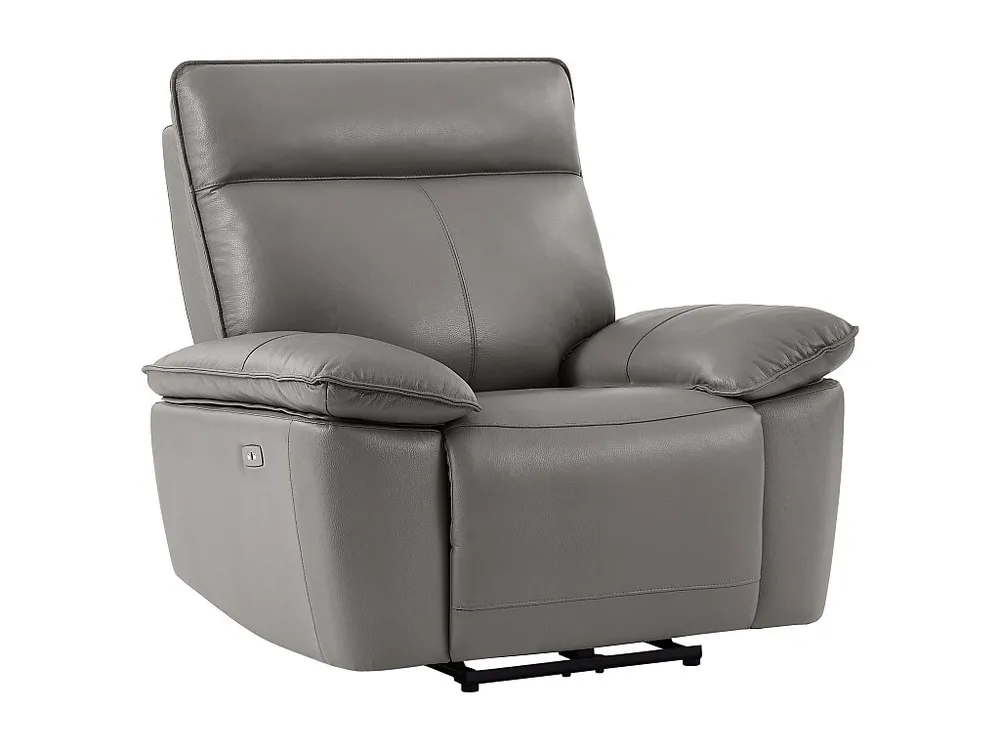 Elektrische relax-fauteuil van grijs vaarsleer eigentijdse stijl NOVENA