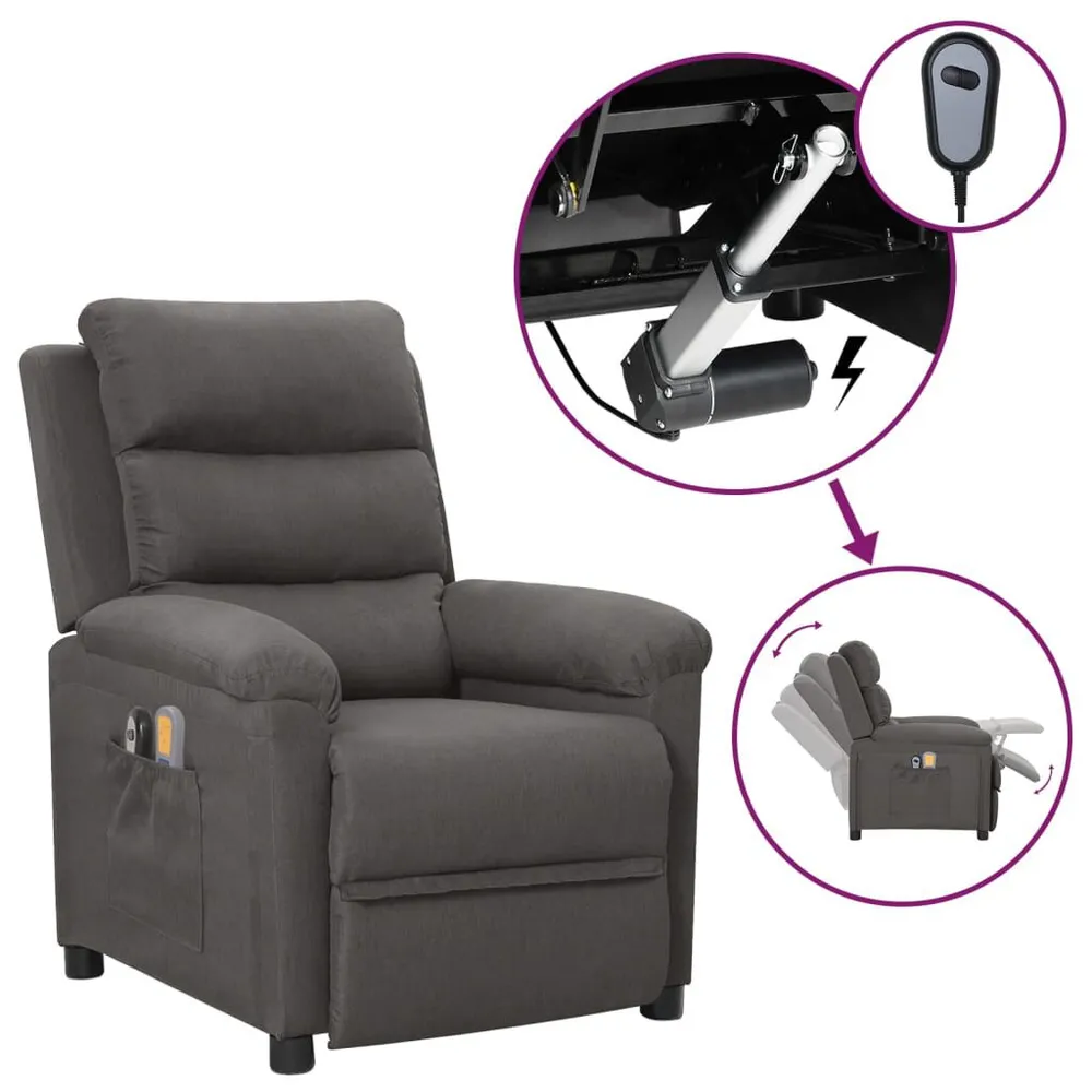 Accu Massagestoel elektrisch stof donkergrijs